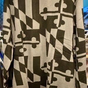 Maryland Flag Black and Gray Sweater Route One Apparel NWT SIZE XL